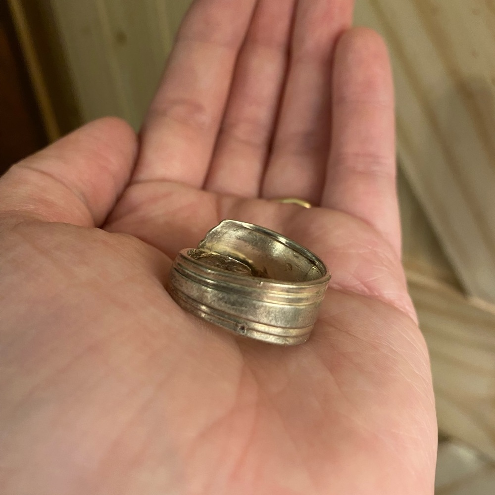 Vintage Silver spoon ring adjustable - large